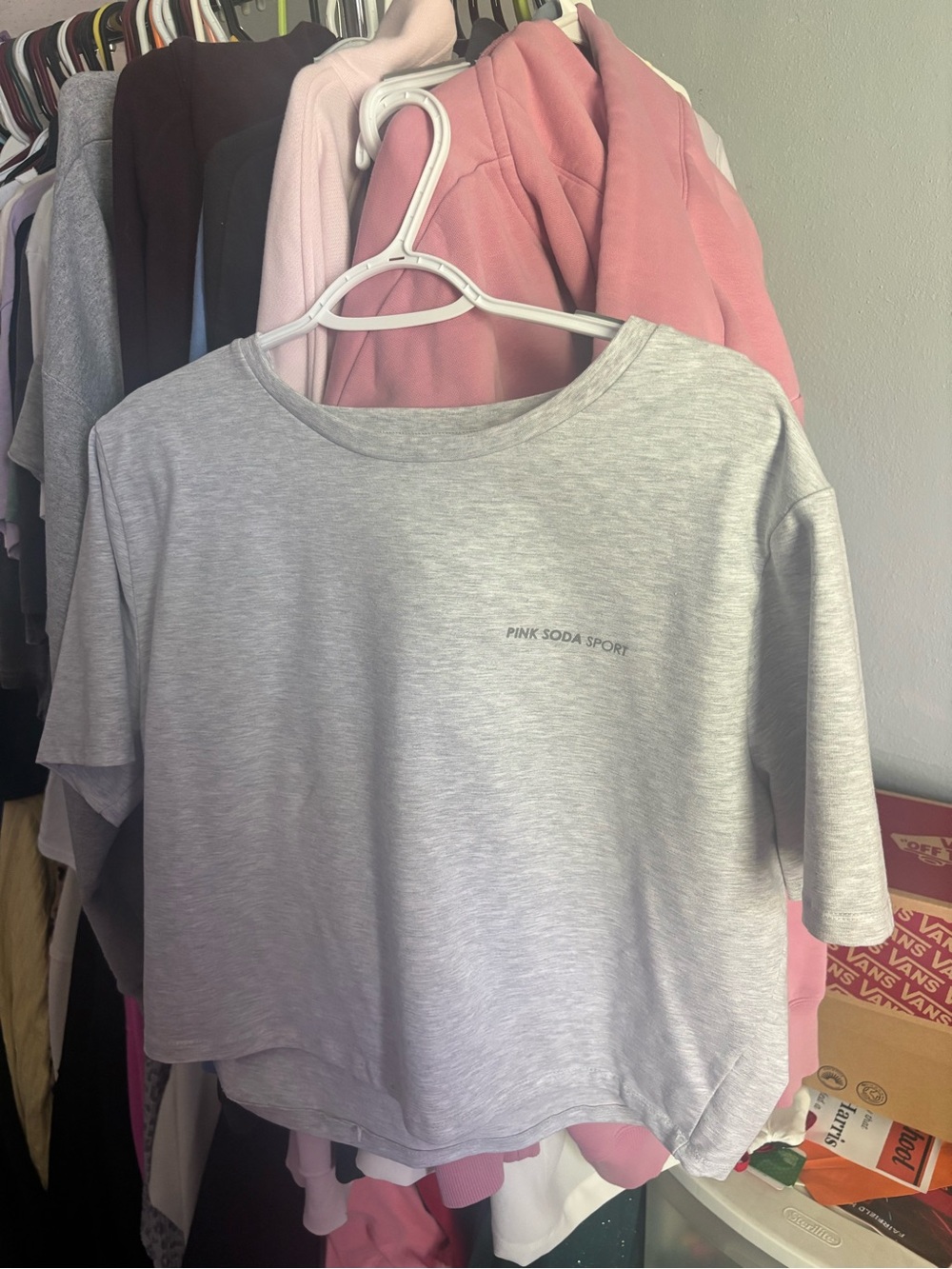 Pink Soda Sport Gray Cropped Tee